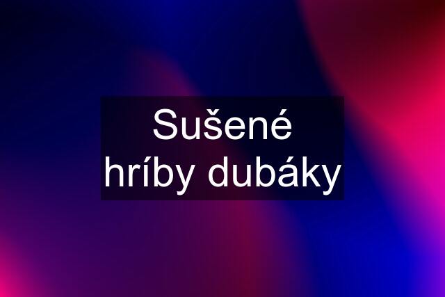 Sušené hríby dubáky