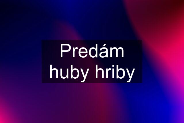 Predám huby hriby