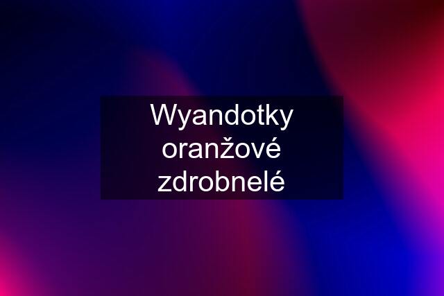 Wyandotky oranžové zdrobnelé