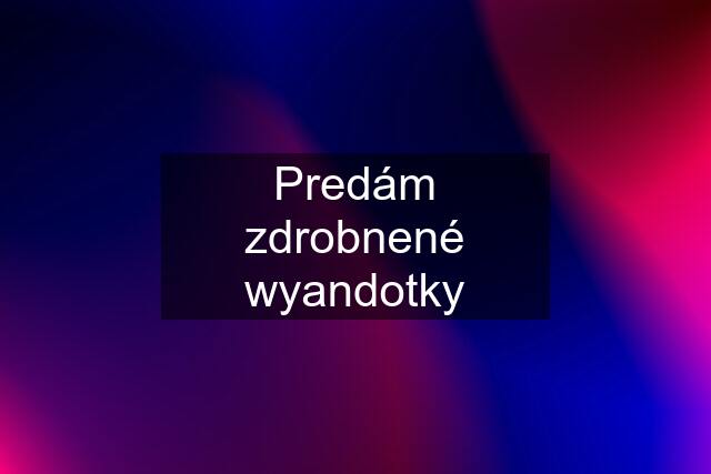 Predám zdrobnené wyandotky