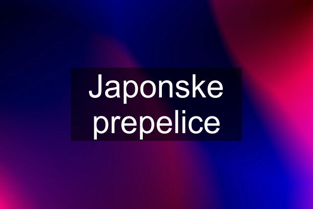 Japonske prepelice