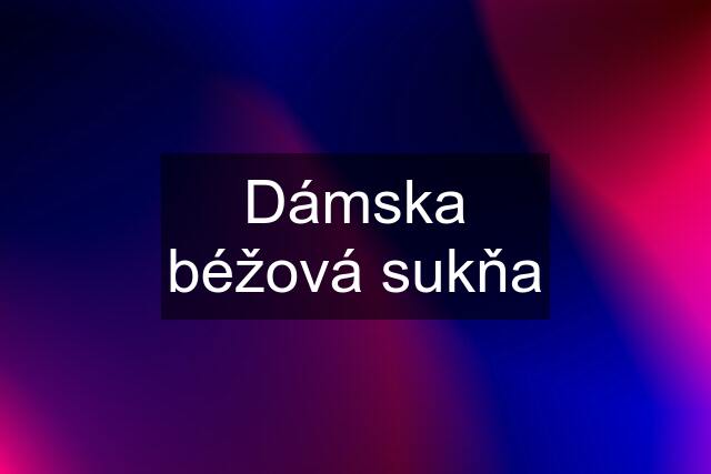 Dámska béžová sukňa