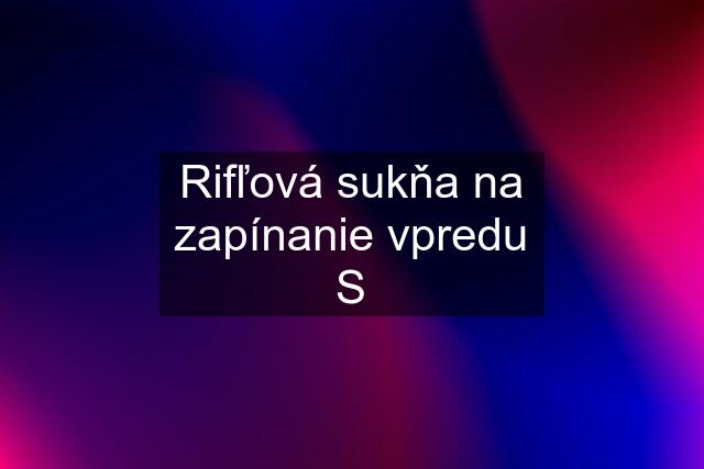 Rifľová sukňa na zapínanie vpredu S