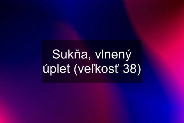 Sukňa, vlnený úplet (veľkosť 38)