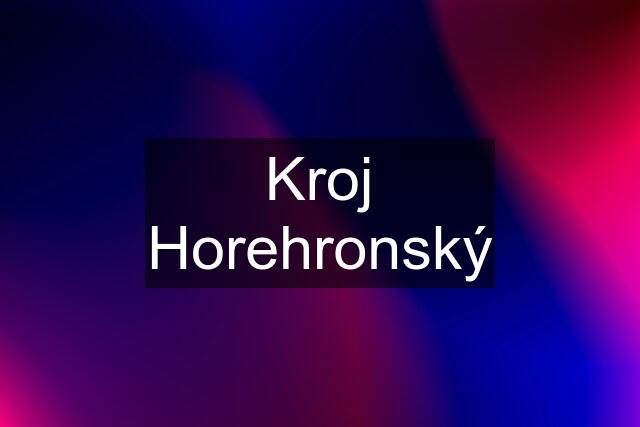 Kroj Horehronský