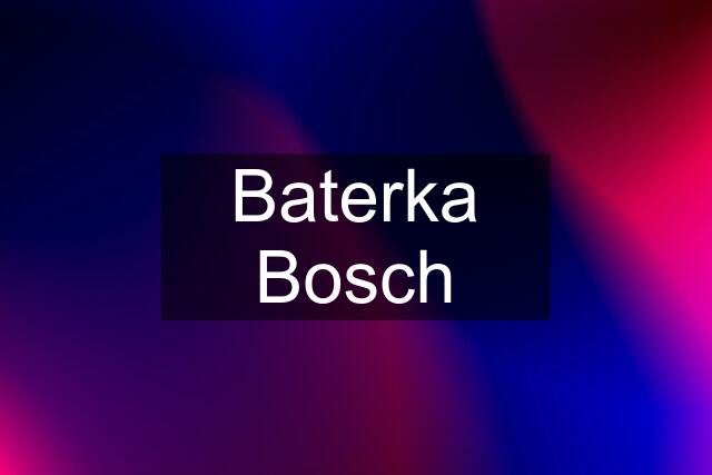 Baterka Bosch