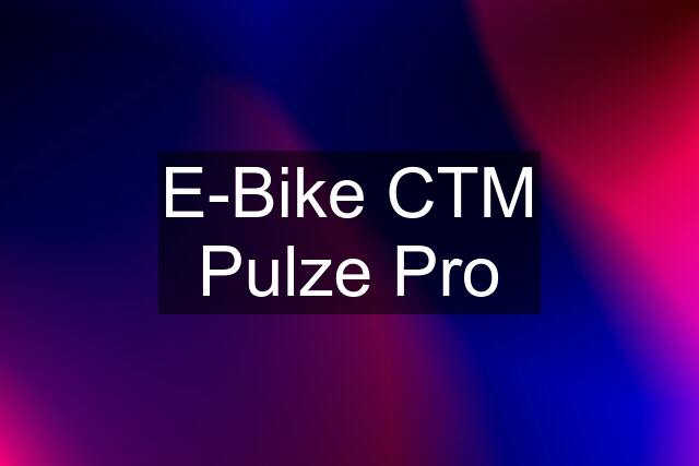 E-Bike CTM Pulze Pro