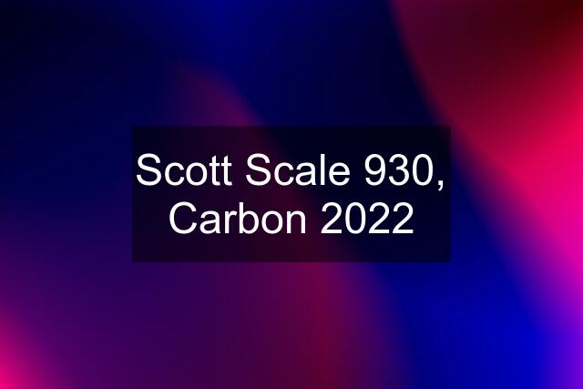 Scott Scale 930, Carbon 2022