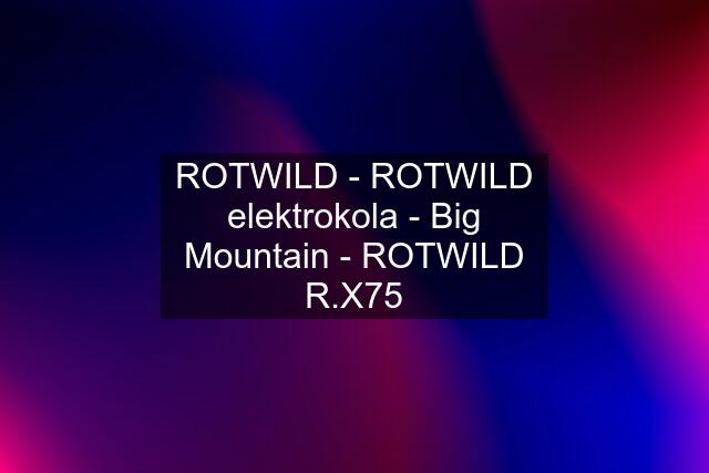 ROTWILD - ROTWILD elektrokola - Big Mountain - ROTWILD R.X75