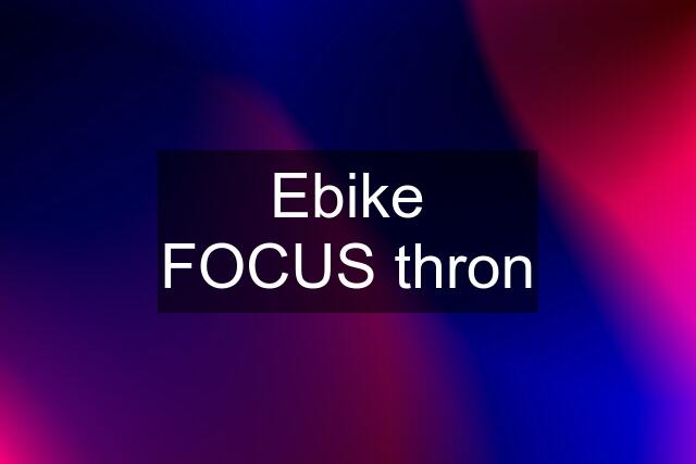 Ebike FOCUS thron