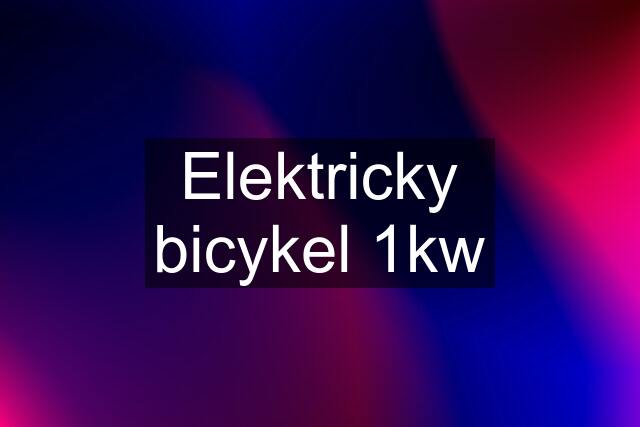 Elektricky bicykel 1kw