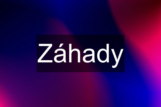 Záhady