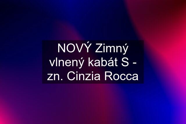 NOVÝ Zimný vlnený kabát S - zn. Cinzia Rocca