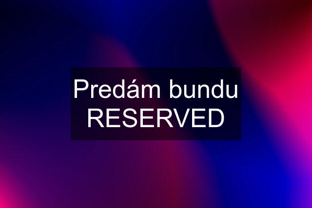 Predám bundu RESERVED