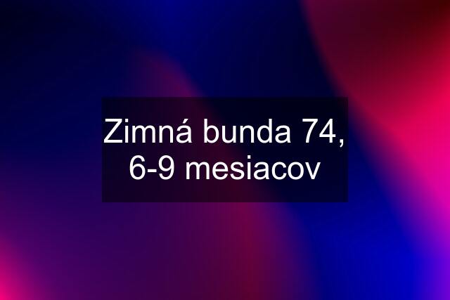 Zimná bunda 74, 6-9 mesiacov