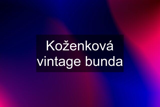 Koženková vintage bunda