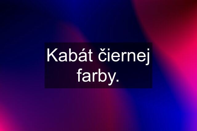 Kabát čiernej farby.