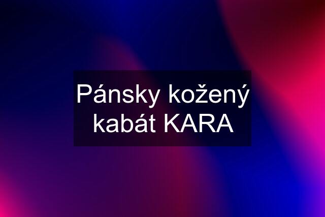 Pánsky kožený kabát KARA