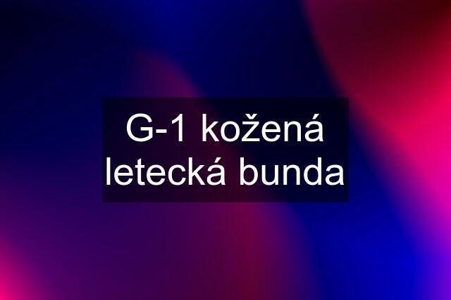 G-1 kožená letecká bunda