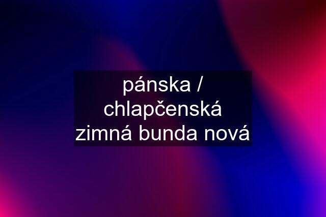 pánska / chlapčenská zimná bunda nová