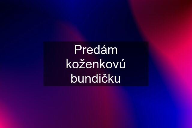 Predám koženkovú bundičku