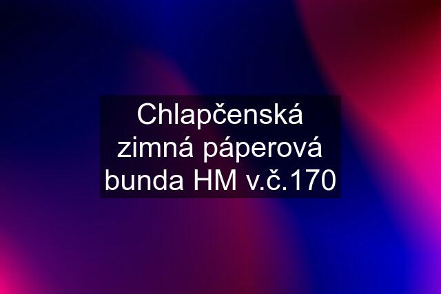 Chlapčenská zimná páperová bunda HM v.č.170