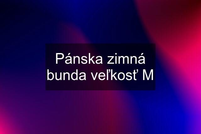 Pánska zimná bunda veľkosť M