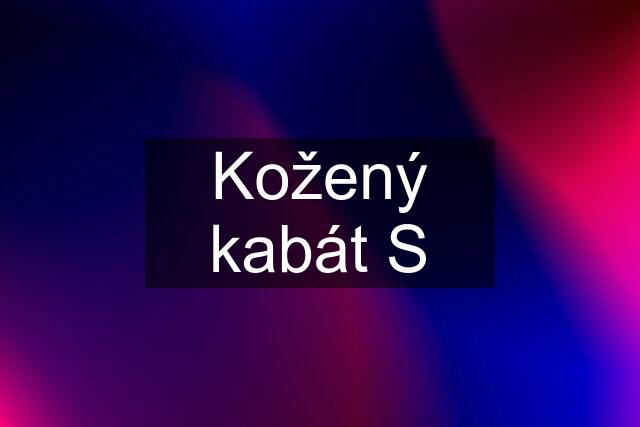 Kožený kabát S