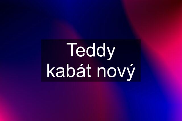 Teddy kabát nový