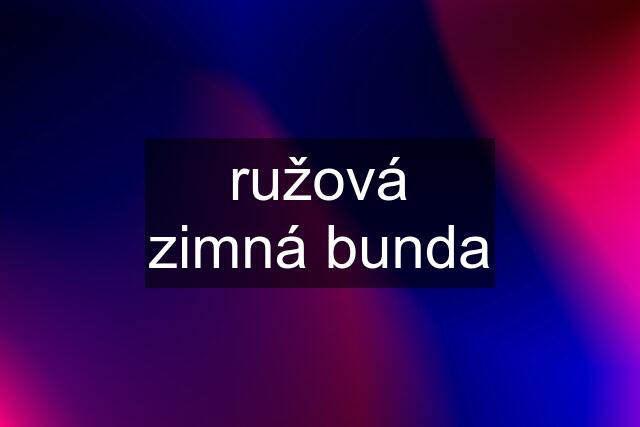 ružová zimná bunda