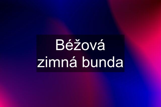 Béžová zimná bunda