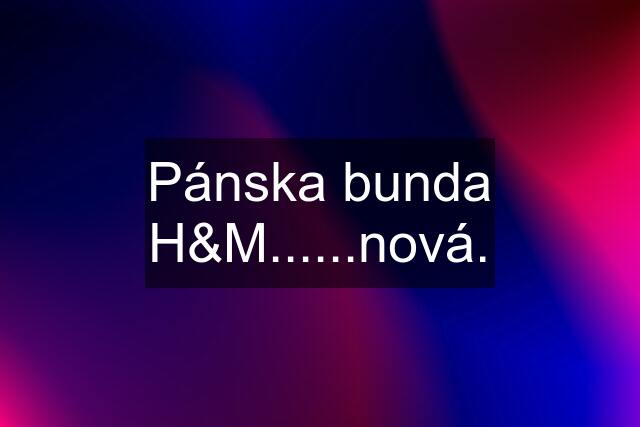 Pánska bunda H&M......nová.