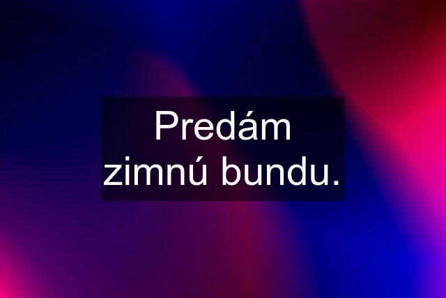 Predám zimnú bundu.