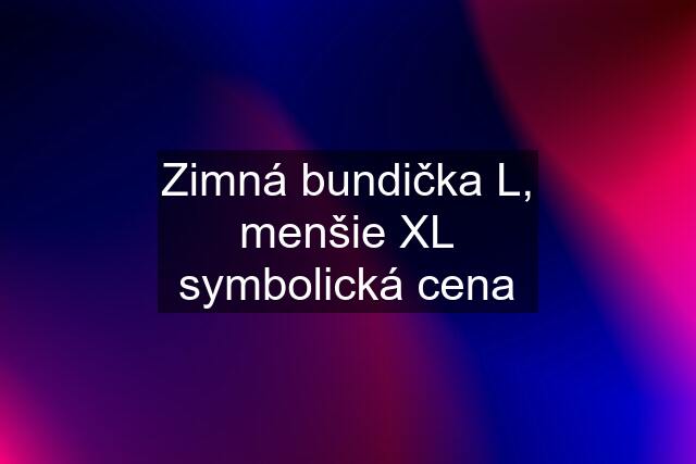 Zimná bundička L, menšie XL symbolická cena