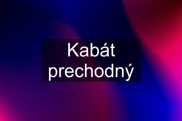 Kabát prechodný