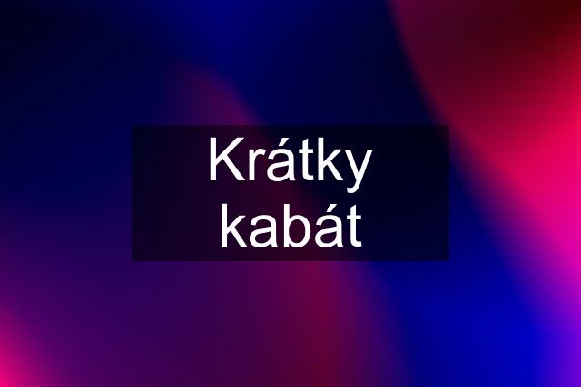 Krátky kabát