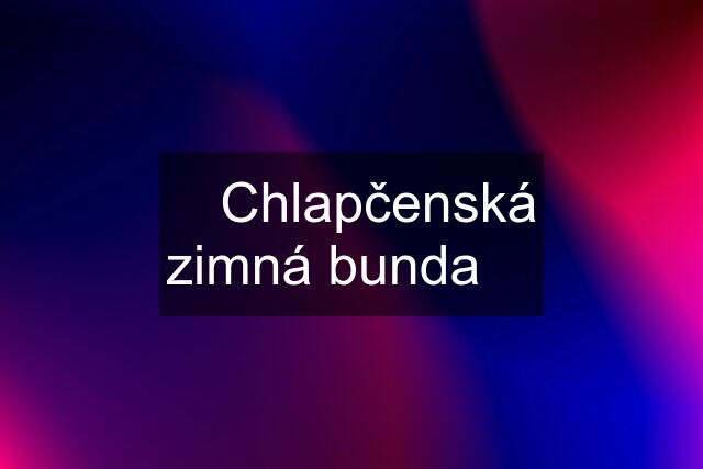 ☆ Chlapčenská zimná bunda ☆