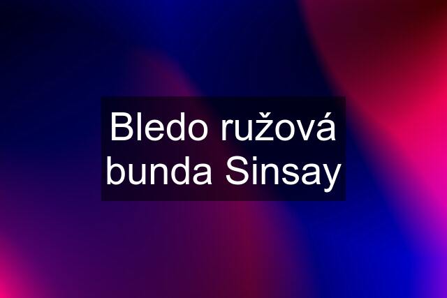 Bledo ružová bunda Sinsay