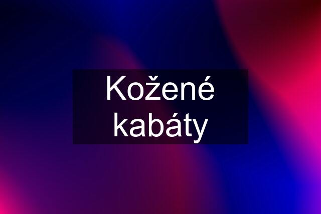 Kožené kabáty