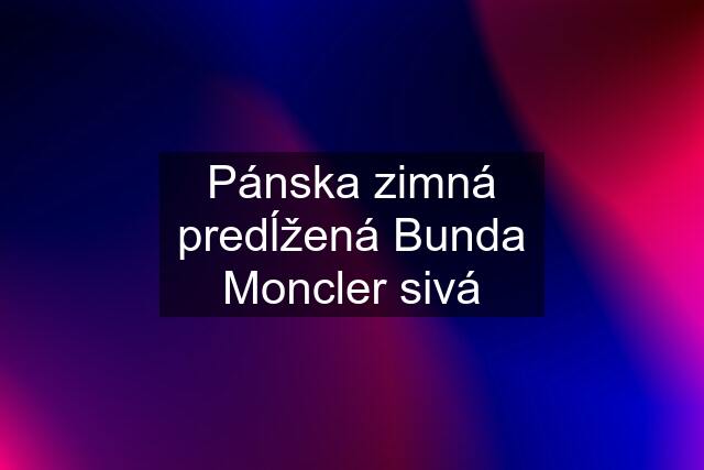 Pánska zimná predĺžená Bunda Moncler sivá