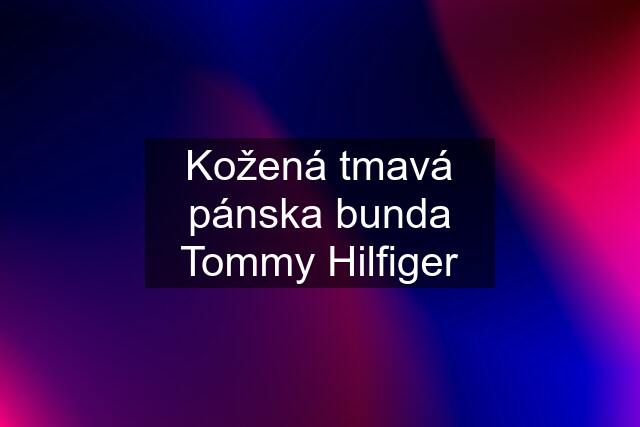 Kožená tmavá pánska bunda Tommy Hilfiger