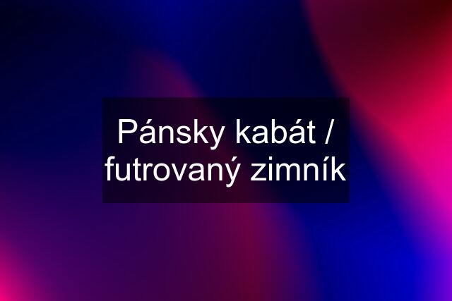 Pánsky kabát / futrovaný zimník