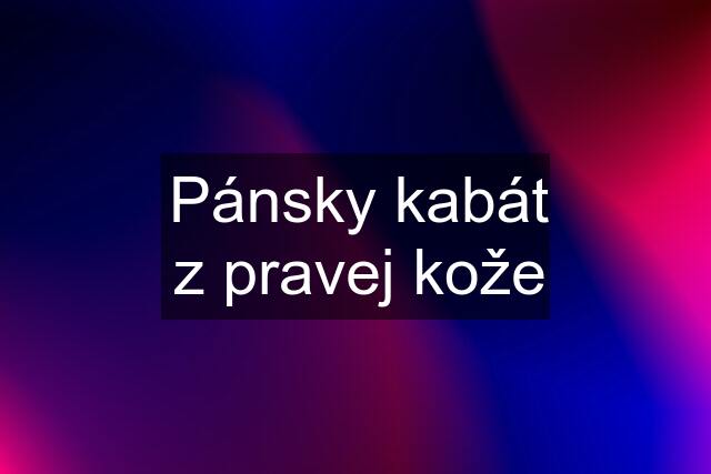 Pánsky kabát z pravej kože