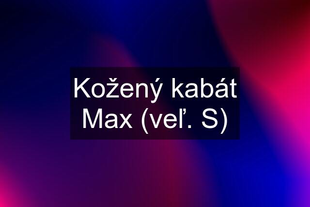 Kožený kabát Max (veľ. S)