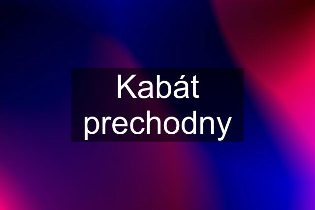 Kabát prechodny