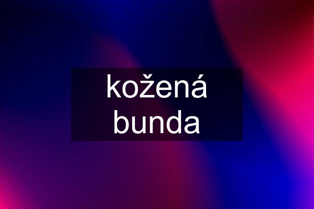 kožená bunda