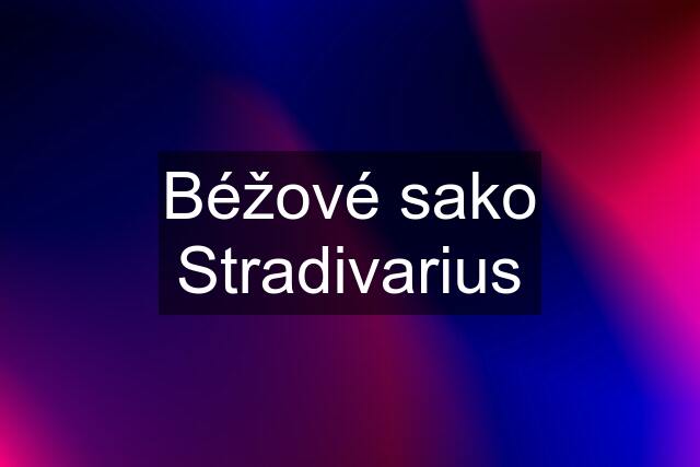 Béžové sako Stradivarius