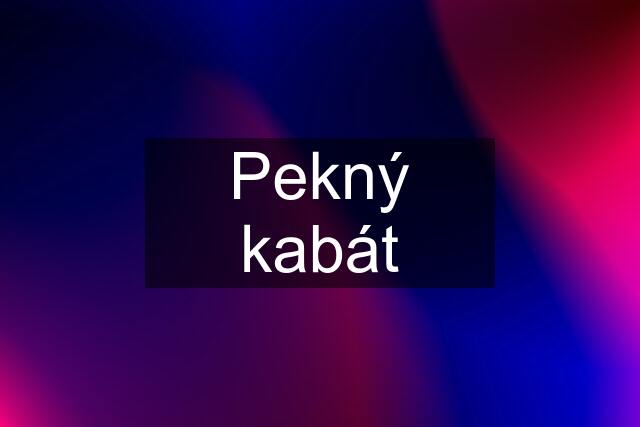 Pekný kabát