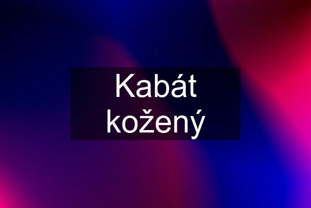 Kabát kožený