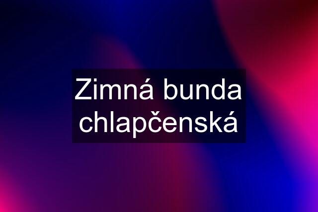 Zimná bunda chlapčenská